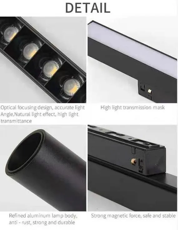 Light System Low Voltage LED Magnetic Track DC48V Recessed Surface Mounted