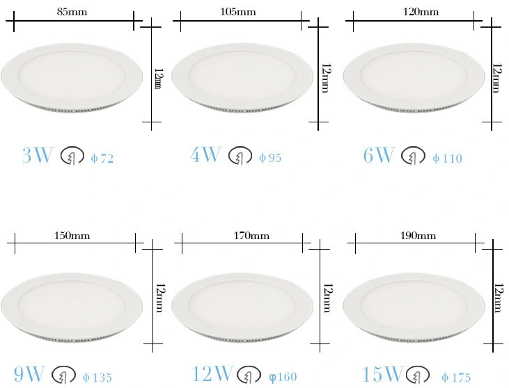 Round Square Slim LED Ceiling Panel Light with High Quality
