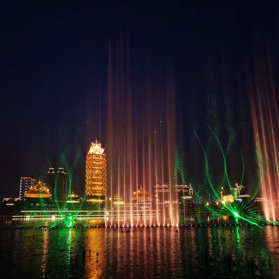 Outdoor Decoration Music Fountain Design and Construction Floating Fountain Water Rainbow Bridge Air Burst Magic Water Interactive Music Fountain