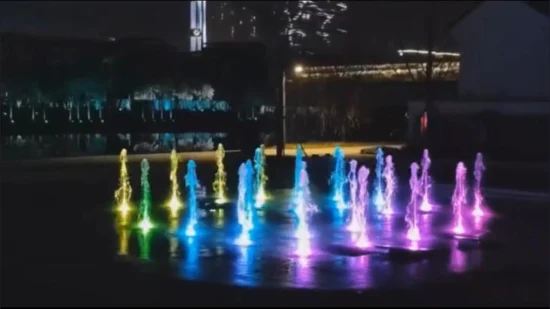 Colorful LED Lights Jumping Jet Musical Pool Dry Floor Fountain