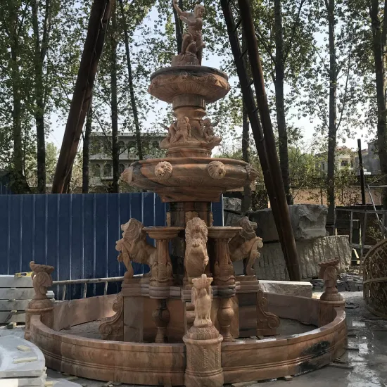 Beautiful Outdoor Garden 3 Tiers Hand Carved Natural White Stone Marble Water Fountain
