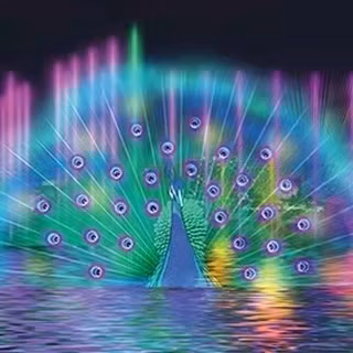 Large Laser Music Floating Lake Fountain